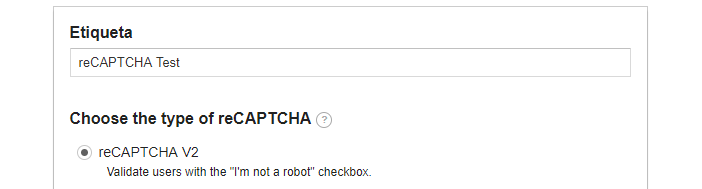 Hangi reCAPTCHA türünü eklemek istediğinizi seçin