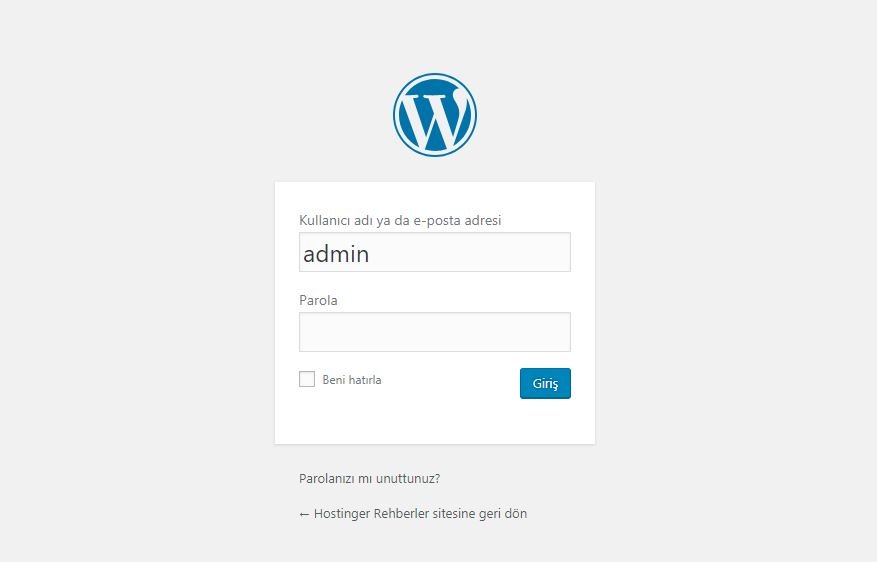 WordPress Giriş Sayfası